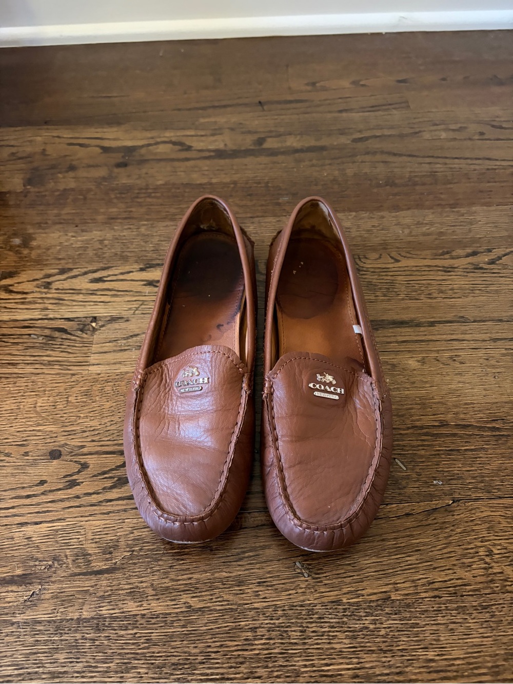 Coach Brown Leather Penny Moccasin Loafers